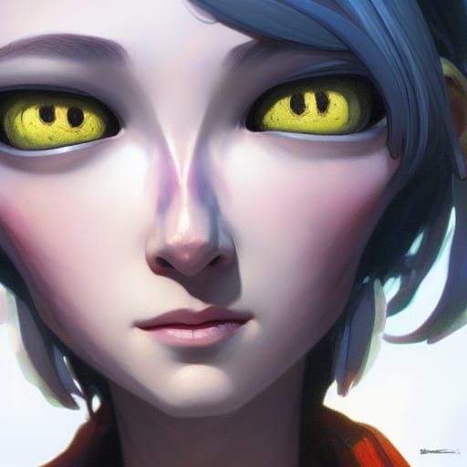 Hyperdetailed Portrait of Coraline in Splash Art Style