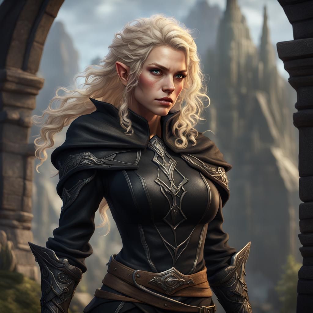 Female Elf Rogue in Detailed Fantasy Art