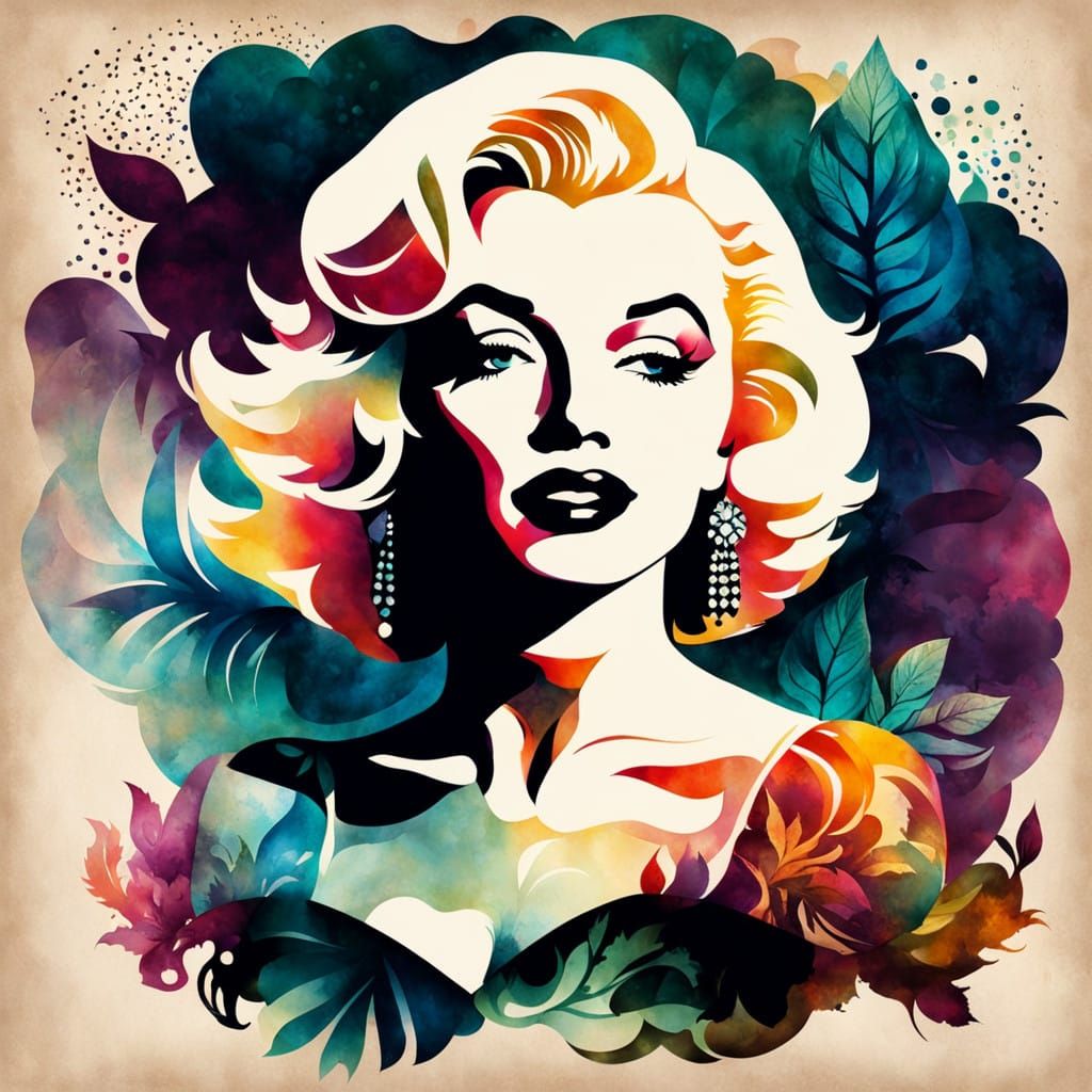 Vintage Silhouette Portrait in Watercolor Storybook Style