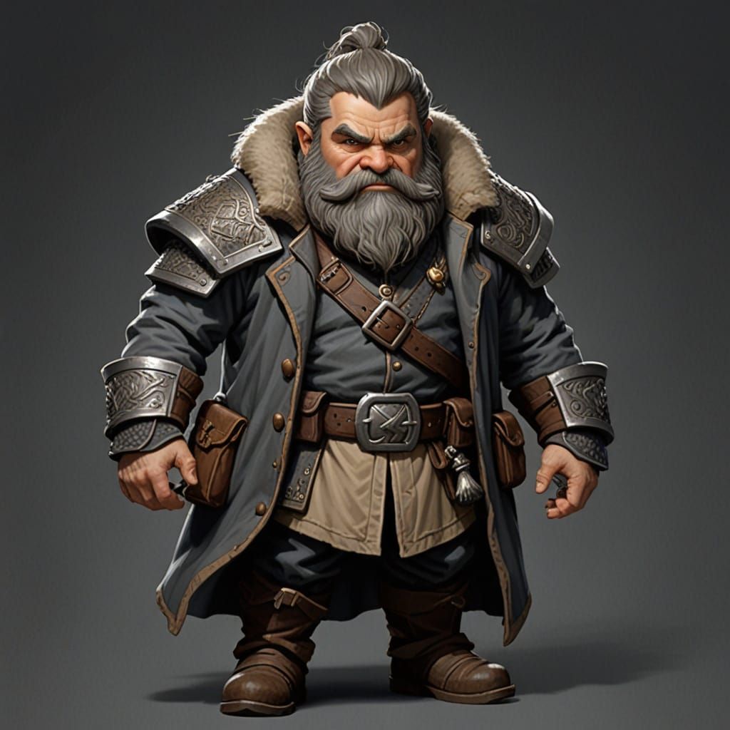 Monochromatic Dwarf in Muted Grey and Beige Tones