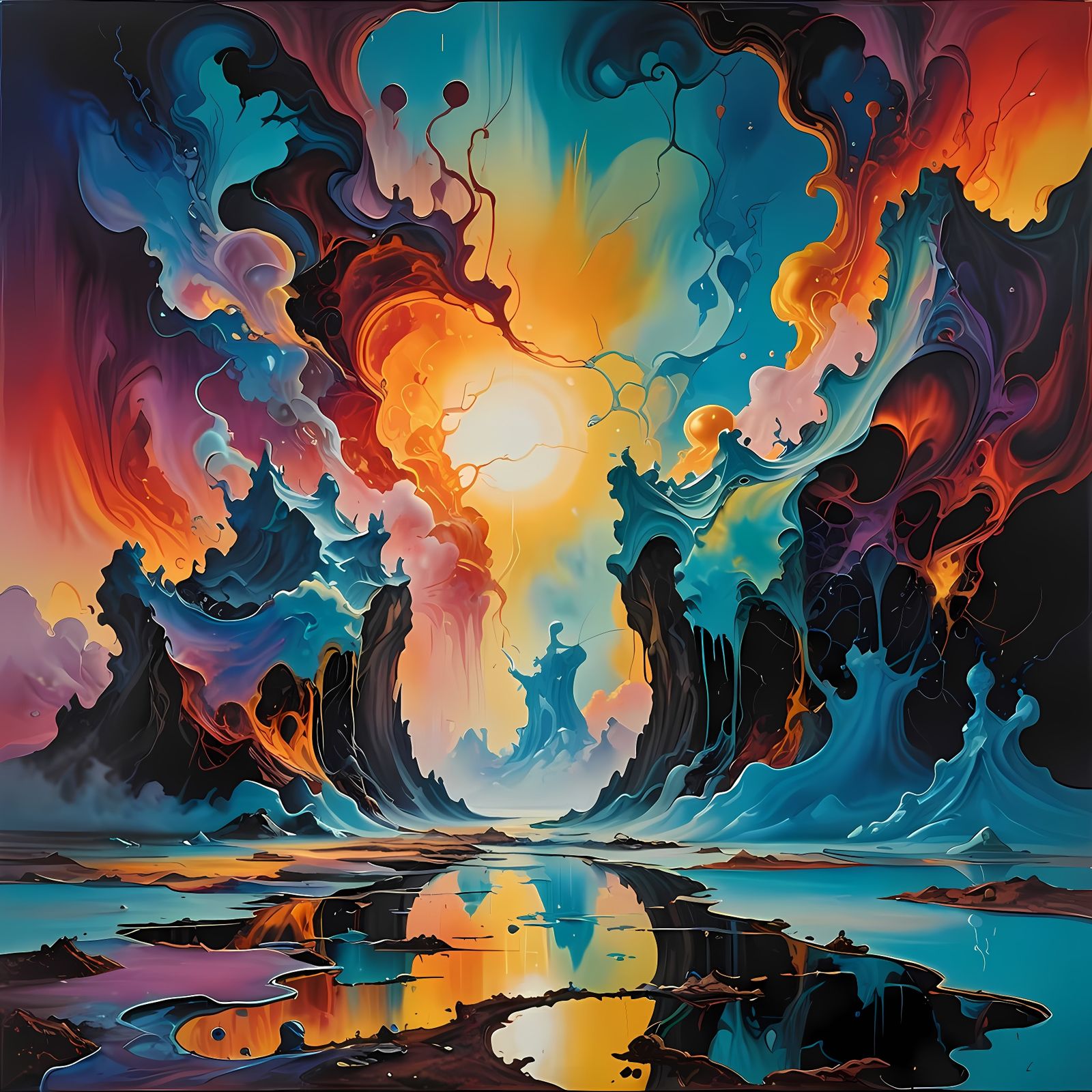 Ethereal Celestial Realm in Vibrant Colors