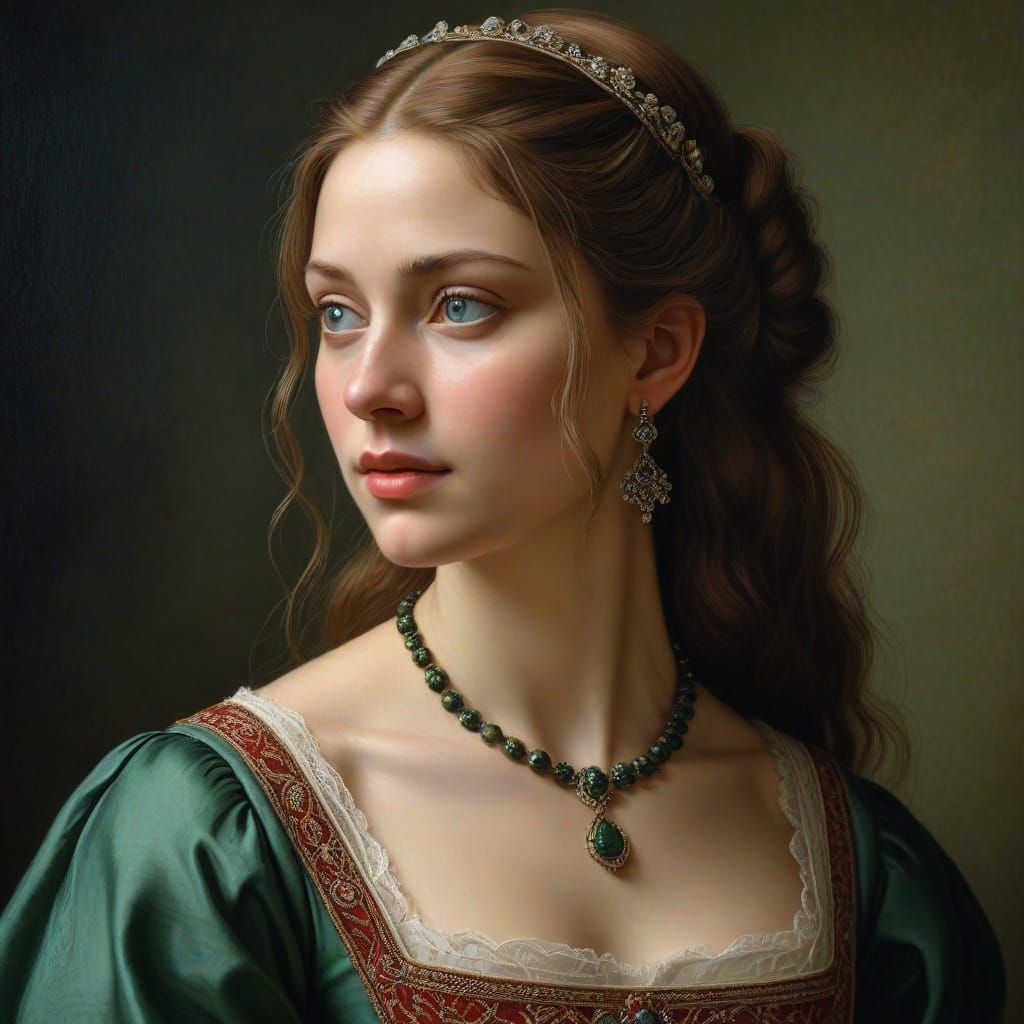 Serene Renaissance Portrait in Earthy Tones