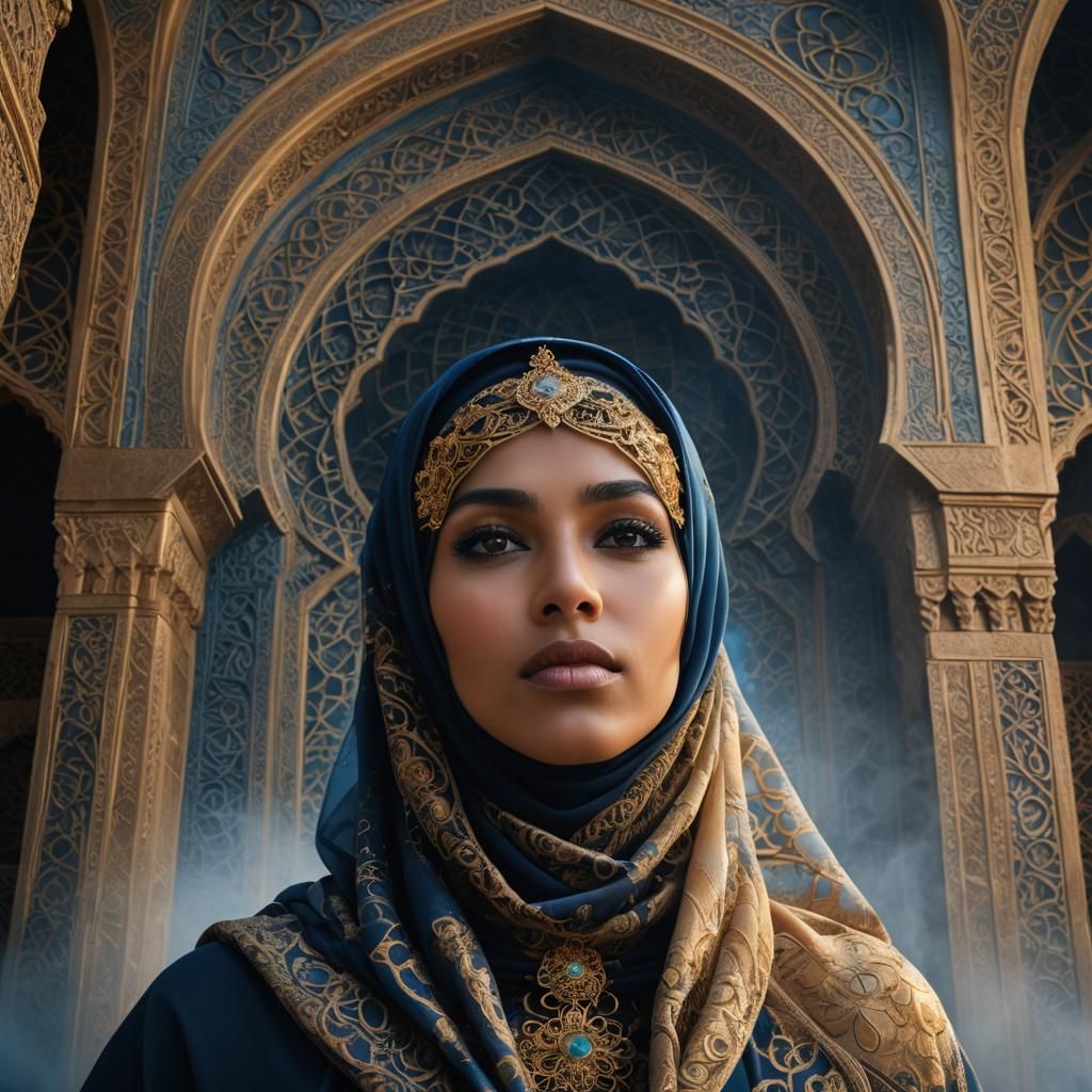 Mystical Niqab Portrait in Middle Eastern Setting