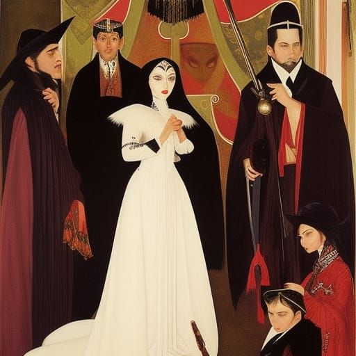 Noble Vampire Lord in Coffin: Classical Portrait