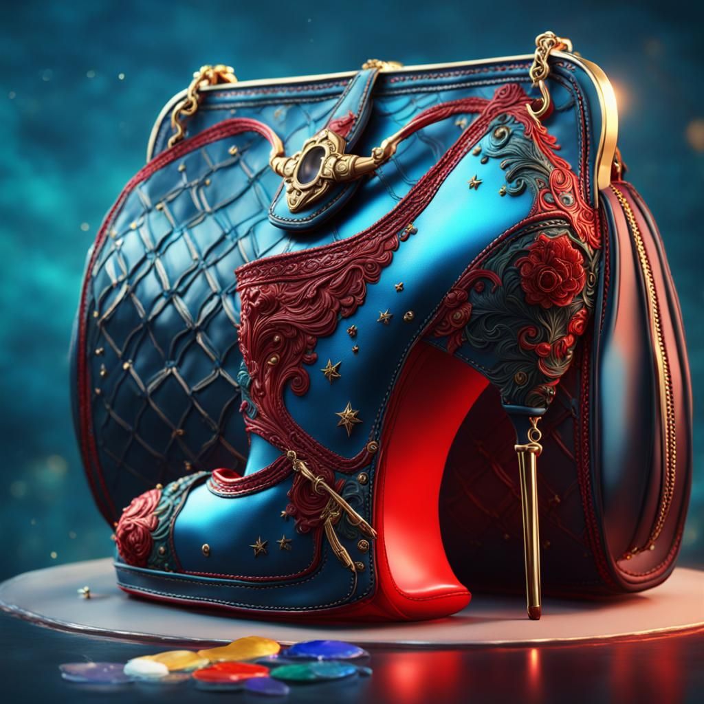 Red Stiletto Purse in Detailed Matte Painting