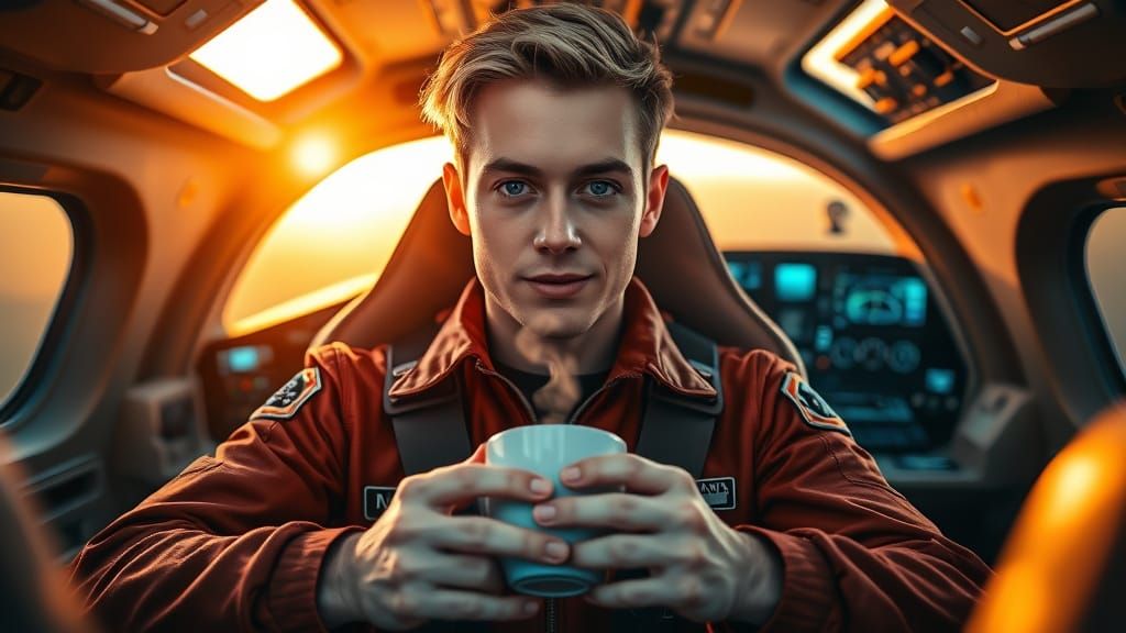 Hyper-Realistic Space Pilot in Flight Suit