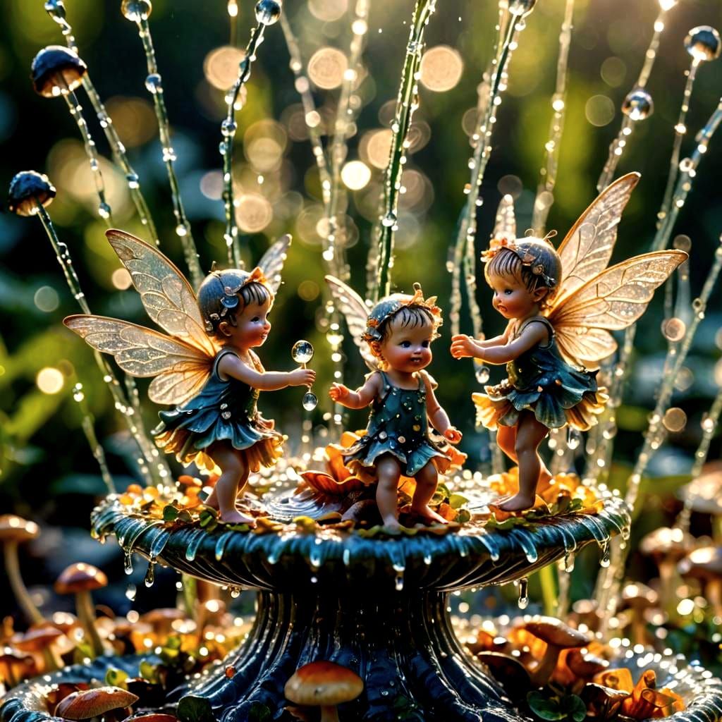Detailed Macro Photo of Baby Fairies Dancing