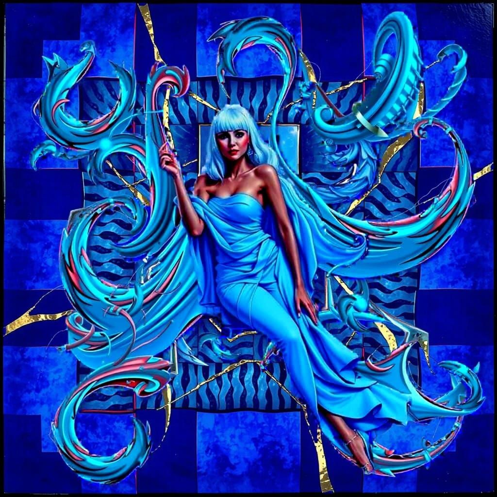 Vibrant Op Art Geometric Abstraction with Bold Lines