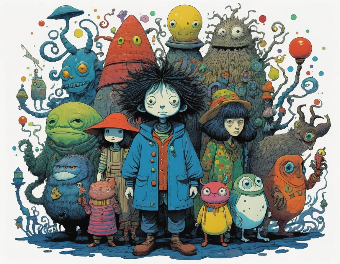 Weird Wacky Wonderful Characters in Fantastical Style