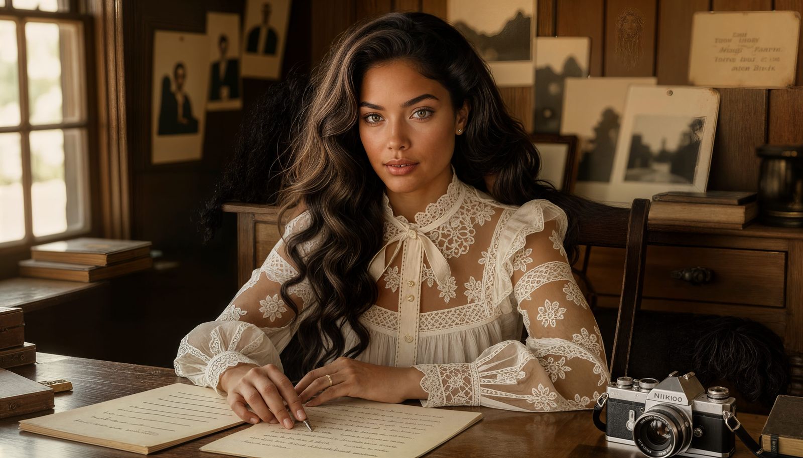 Timeless Elegance: A Detective with a Vintage Camera