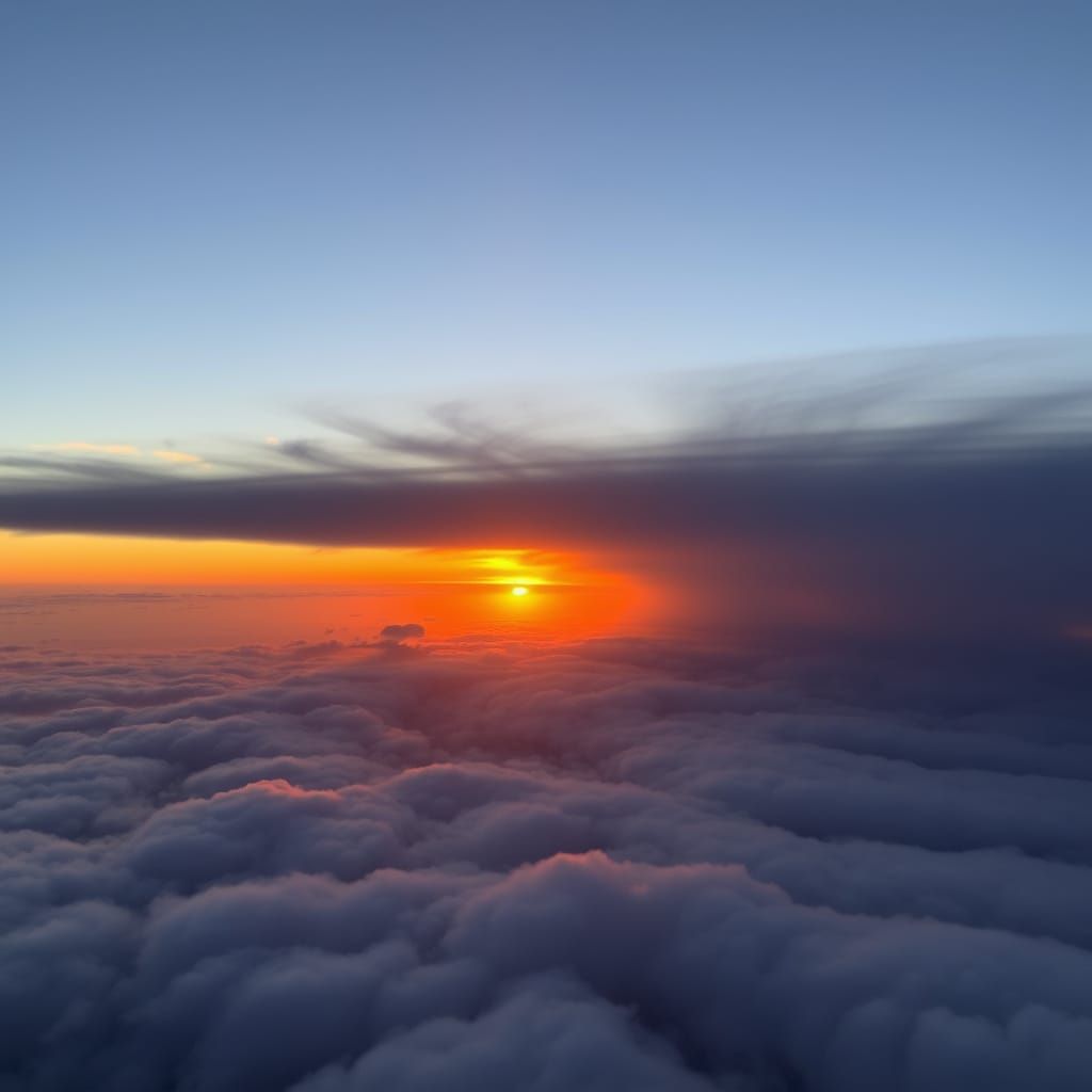 Orange Clouds Undulate During Sunset