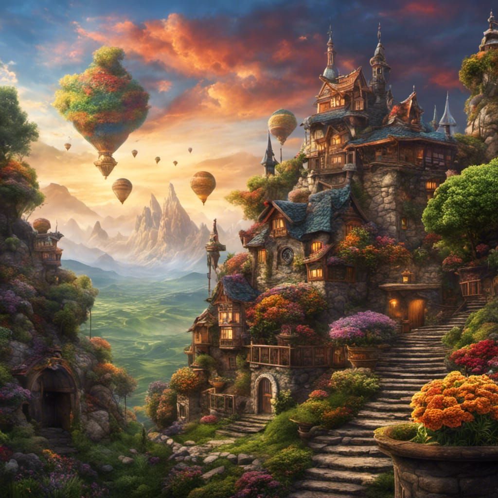 Mountain Village in Unreal Engine 5 Style