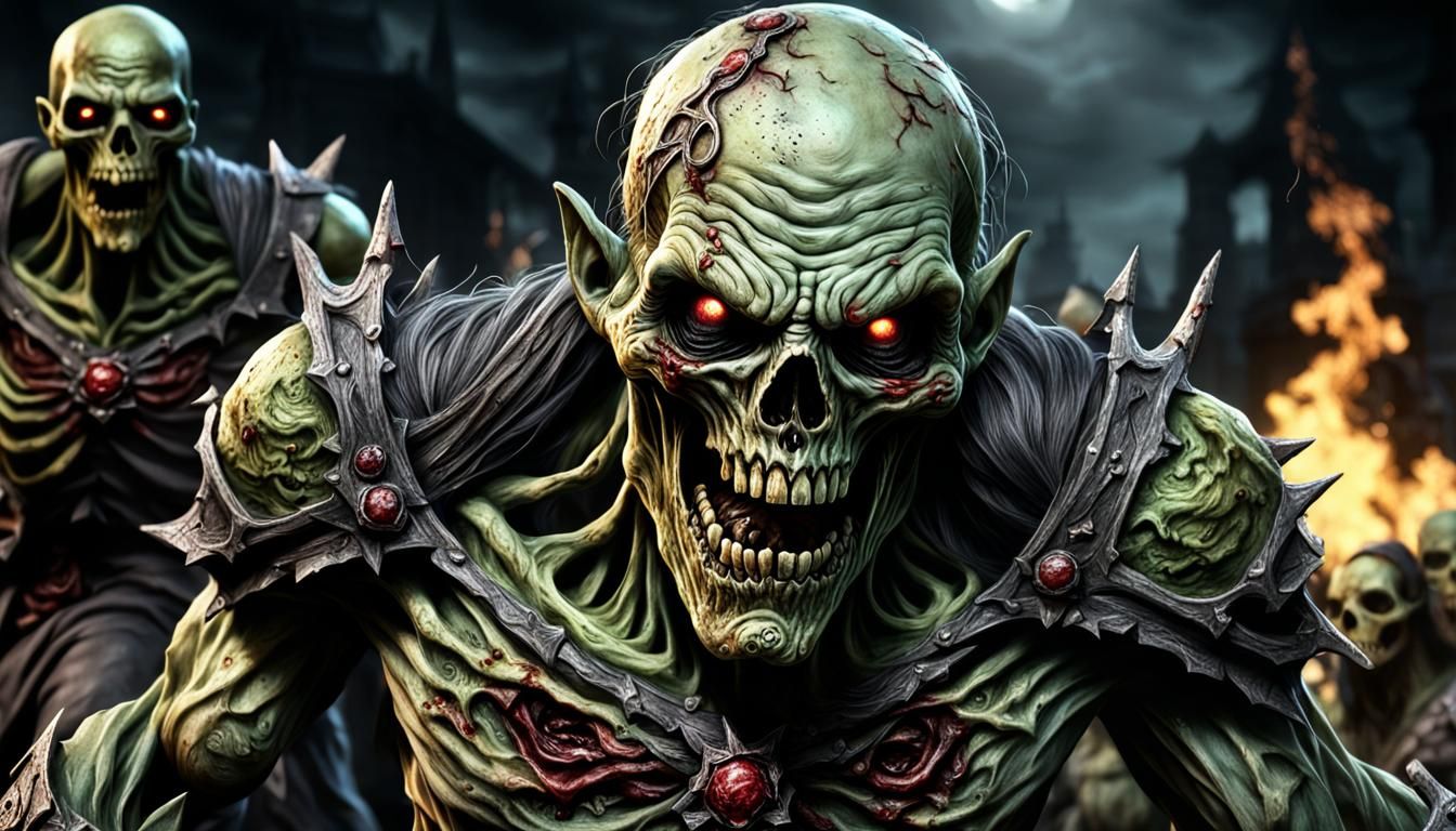 Necromancer Summons Zombie Horde with Dark Magic