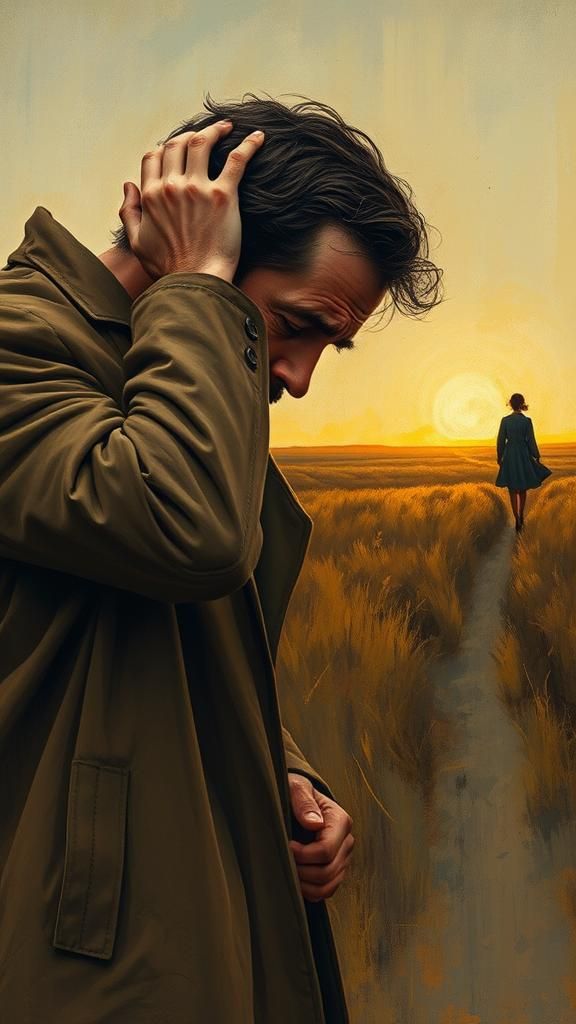 Sorrowful Farewell: A Van Gogh-Inspired Scene