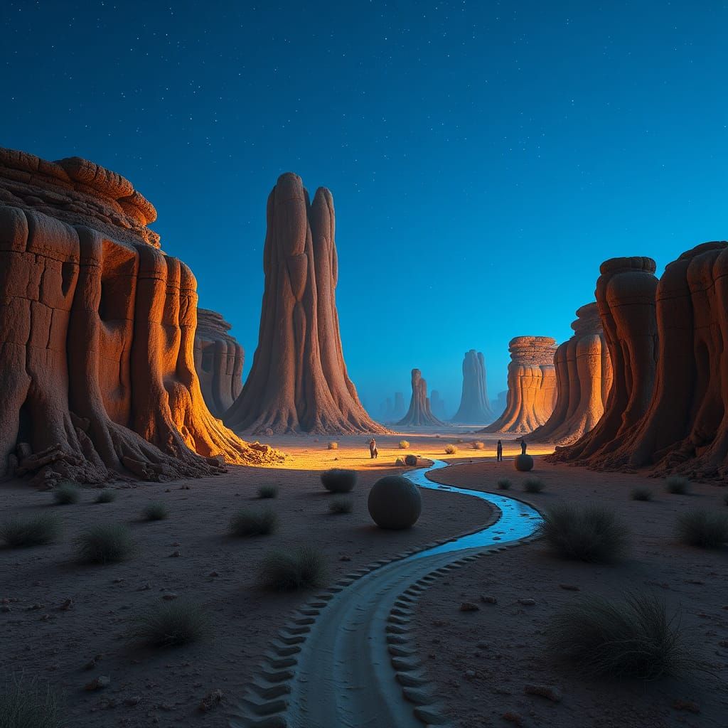 Surreal Alien Landscape with Floating Islands