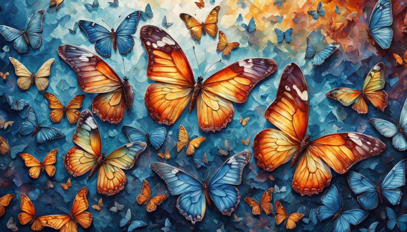 Vibrant Surrealism Masterpiece of Infinity Symbols and Butte...