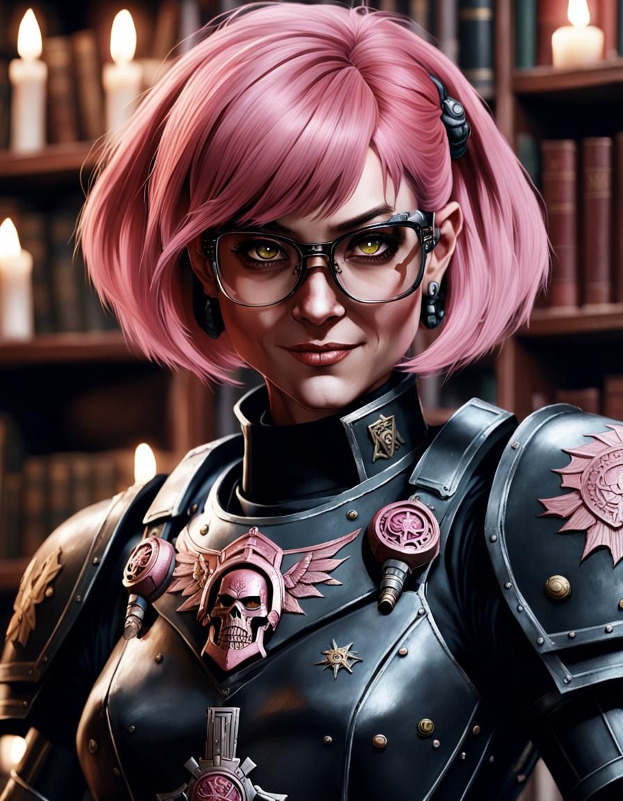 Adeptus Sororitas Librarian with Pistol in Warhammer 40k Sty...