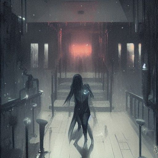 Sinister Nightclub Scene in Digital Art Style