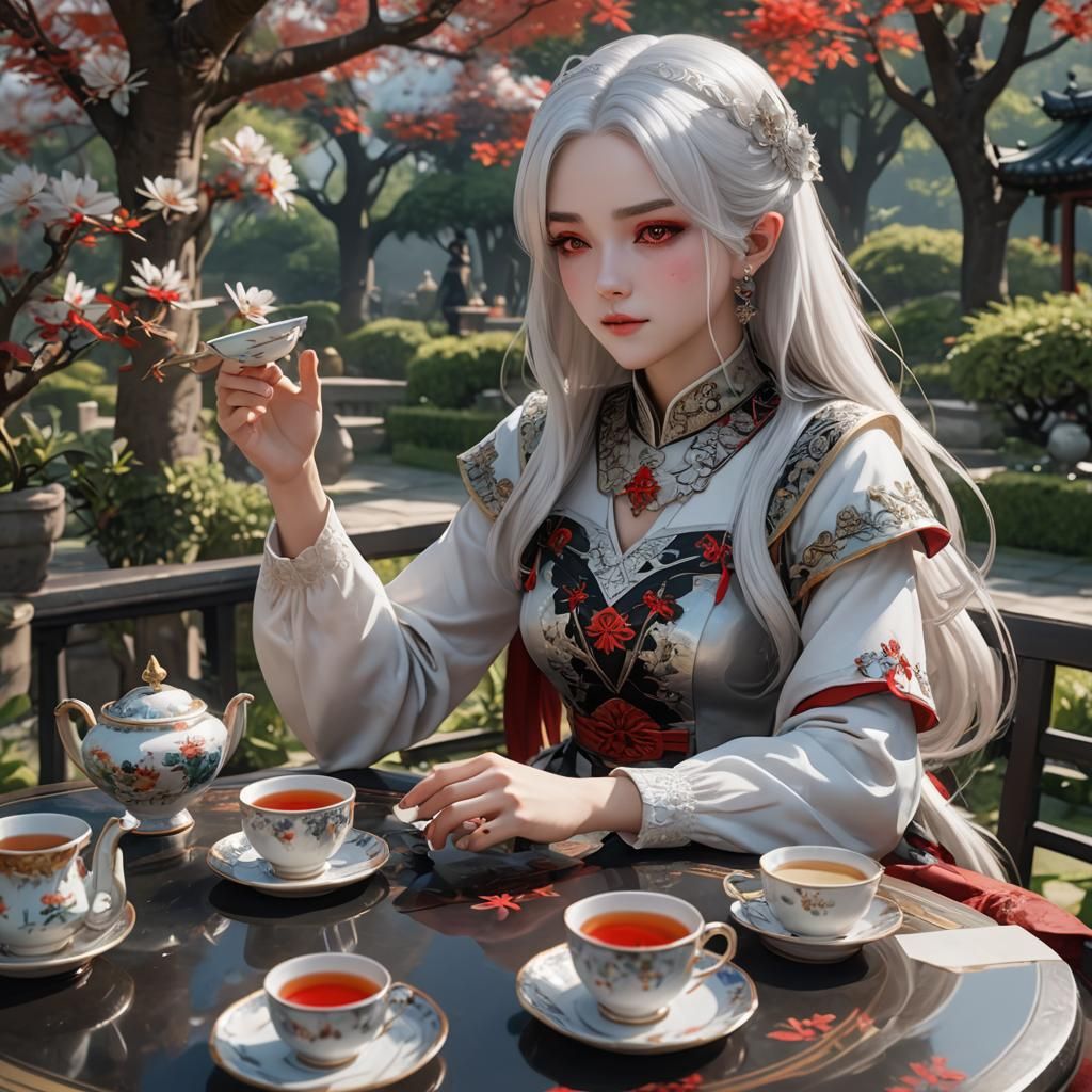 Anime Princess in Imperial Garden, 3D Art