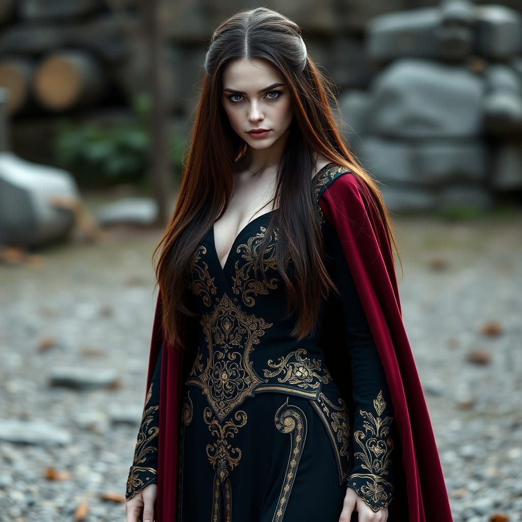 Viking Vampire Supermodel in Regal Robe