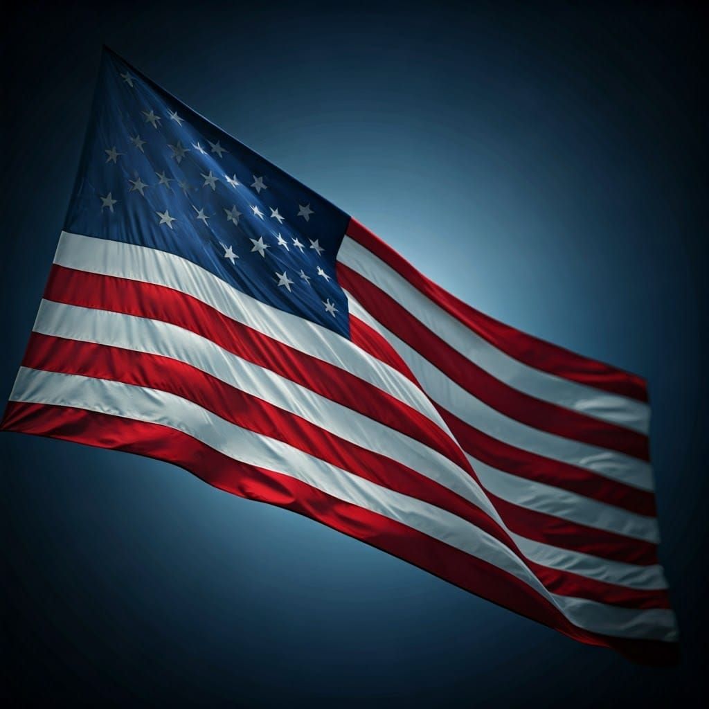 American Flag Waving: Photorealistic Americana Art