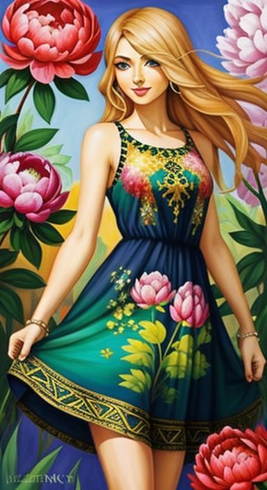 Byzantine Floral Pattern in Oil Gouache