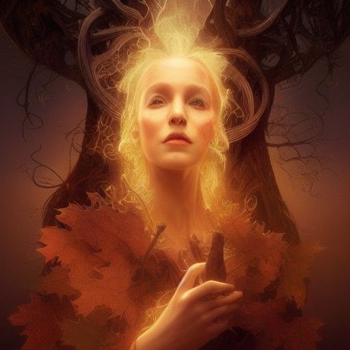 Haunted Autumn Portrait in Disney Style