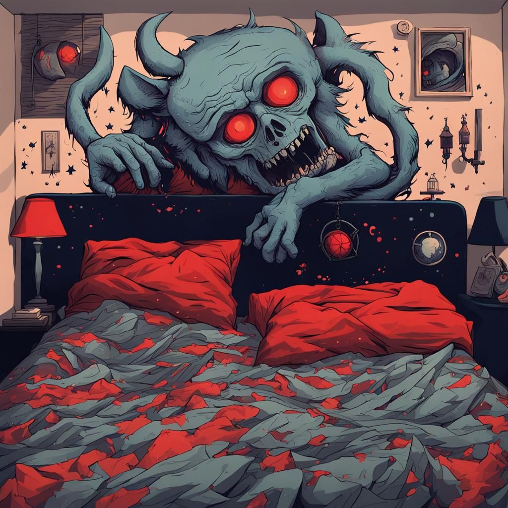 Demons on the Bedside, Detailed Fantasy Art