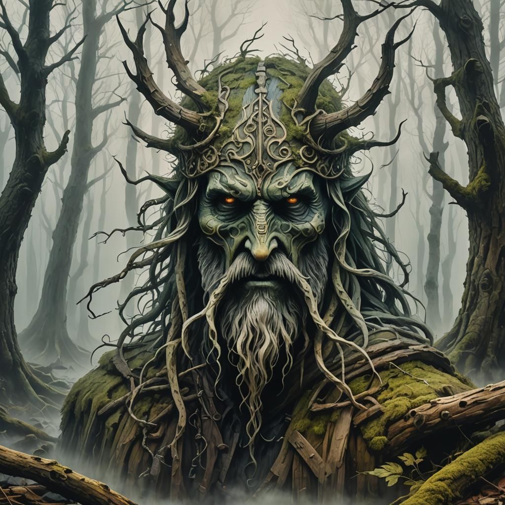Eerie Eldritch Figure in Ancient Viking Wood