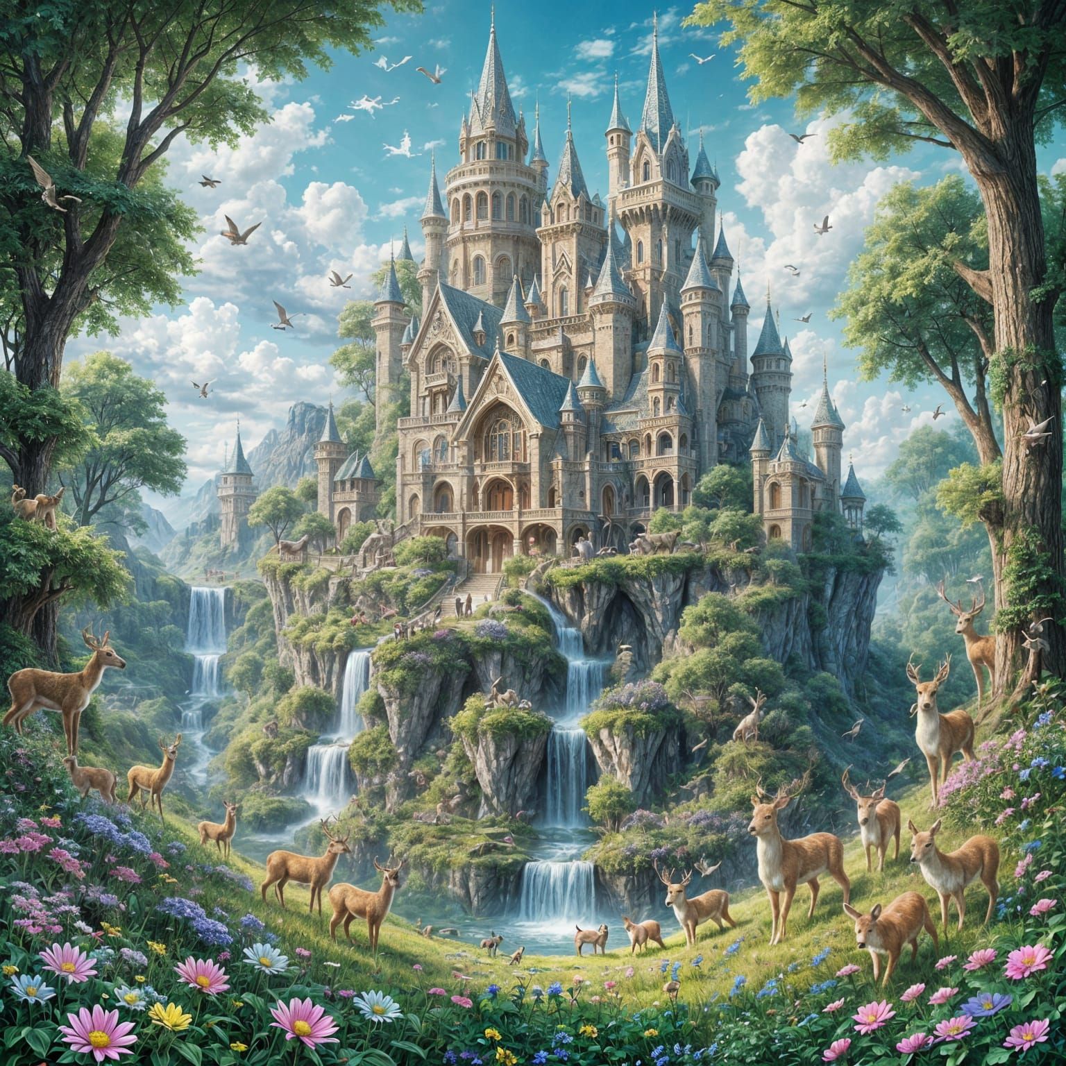 Fantasy Castle with Wildlife