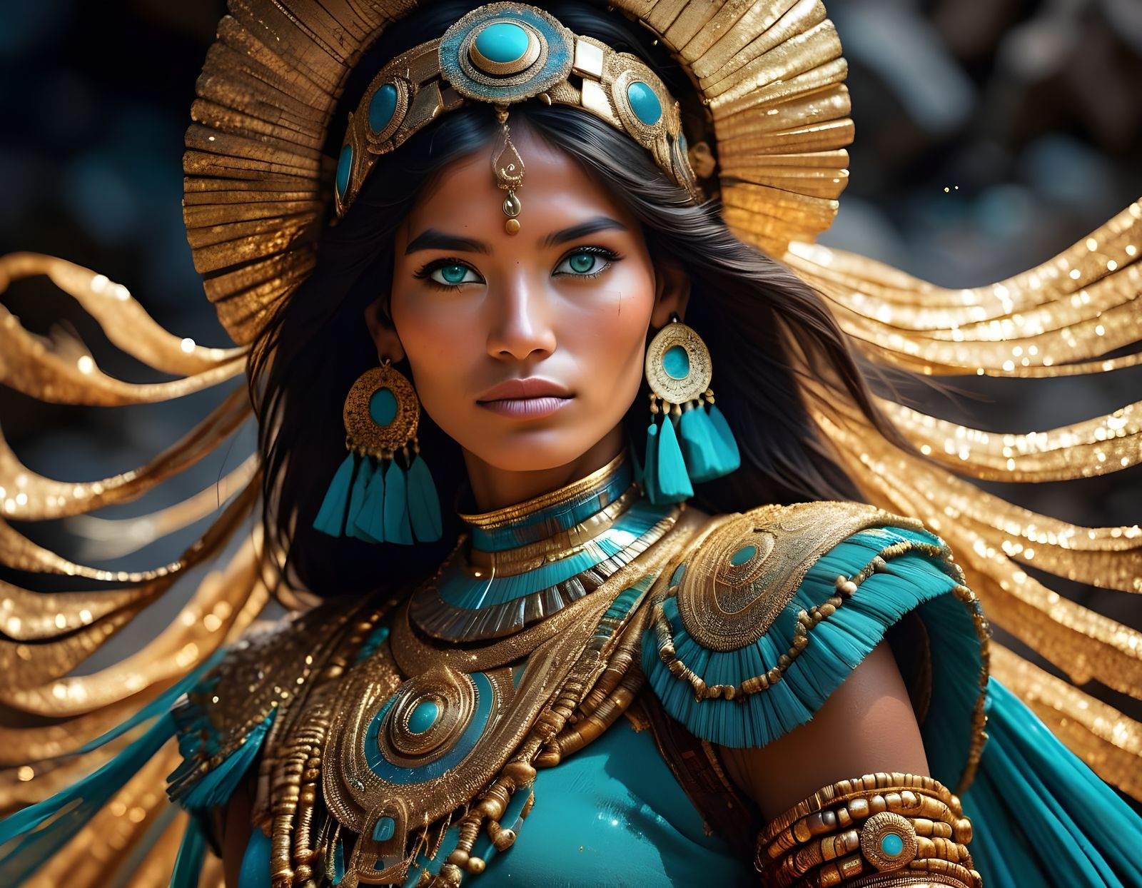 Gorgeous Young Peruvian Miner in Golden Light