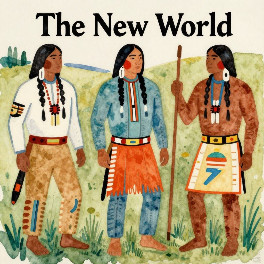 Vibrant Watercolor Art in T.C. Cannon Style