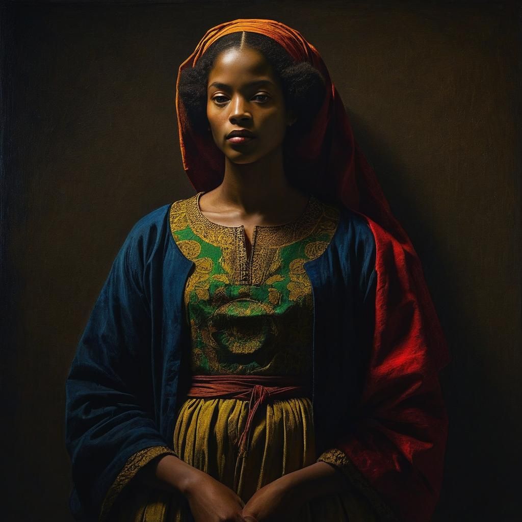 Mysterious Woman in Chiaroscuro Style