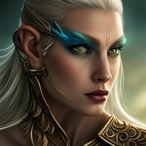 Warrior Elf Portrait in Detailed Matte Painting