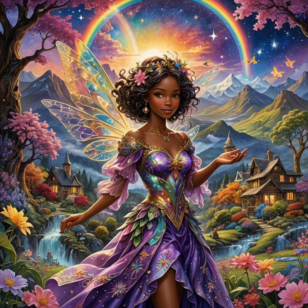 Rainbow Fairy in Colorful Valley Garden