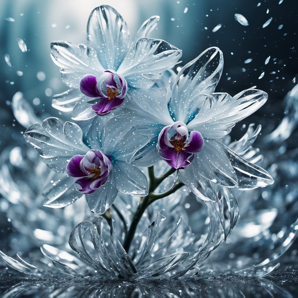 Ice Orchid in Glitter and Mirror Storm