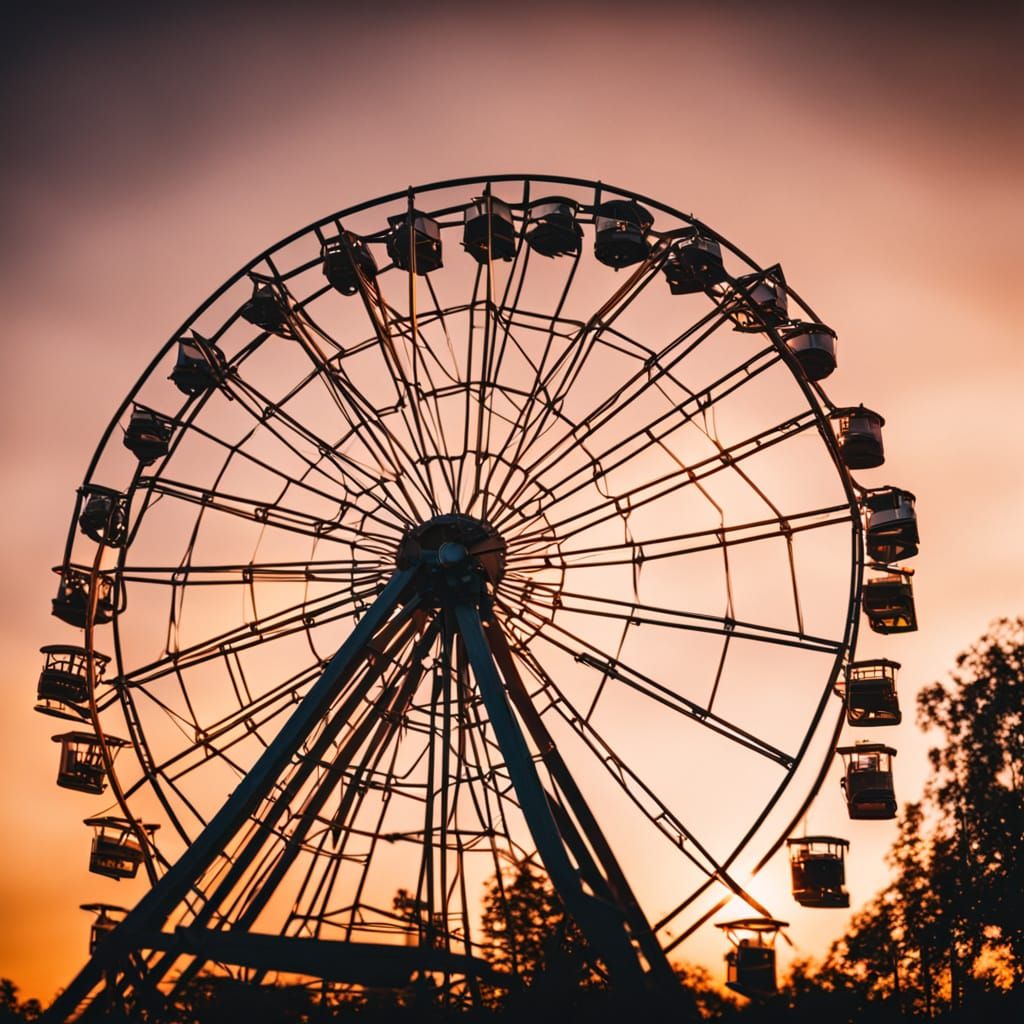 Sunset Ferris Wheel in Cinematic Style