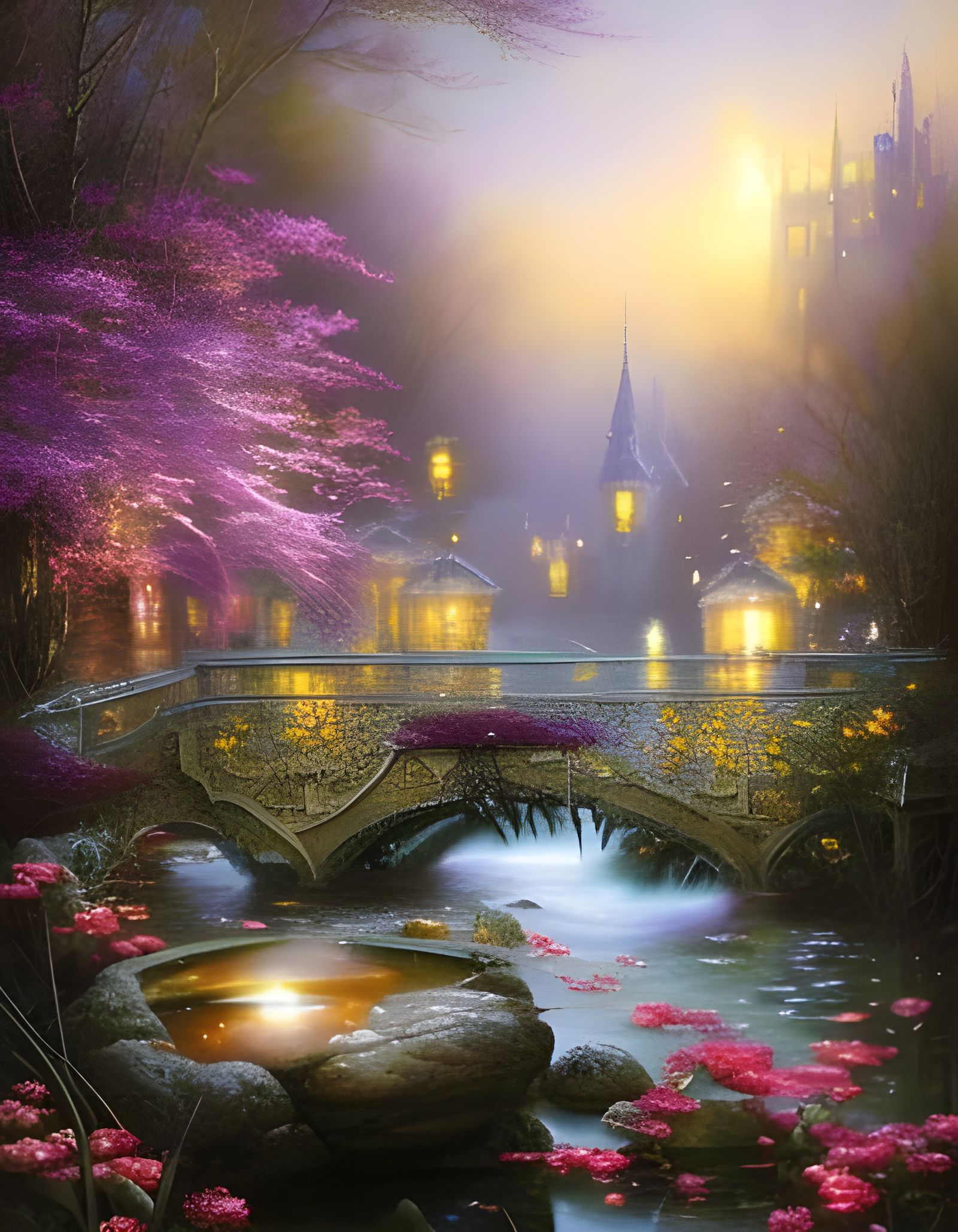 Enchanted Purple Tea Party, Ornate Fantasycore Art