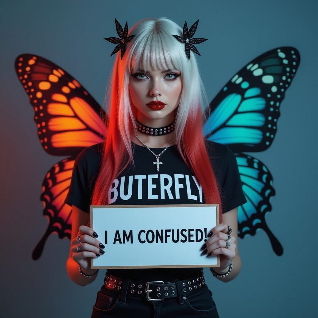 Butterfly Woman Portrait in Fantasy Art Style