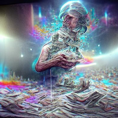 Holographic Astral Illustration of Corrupt Government