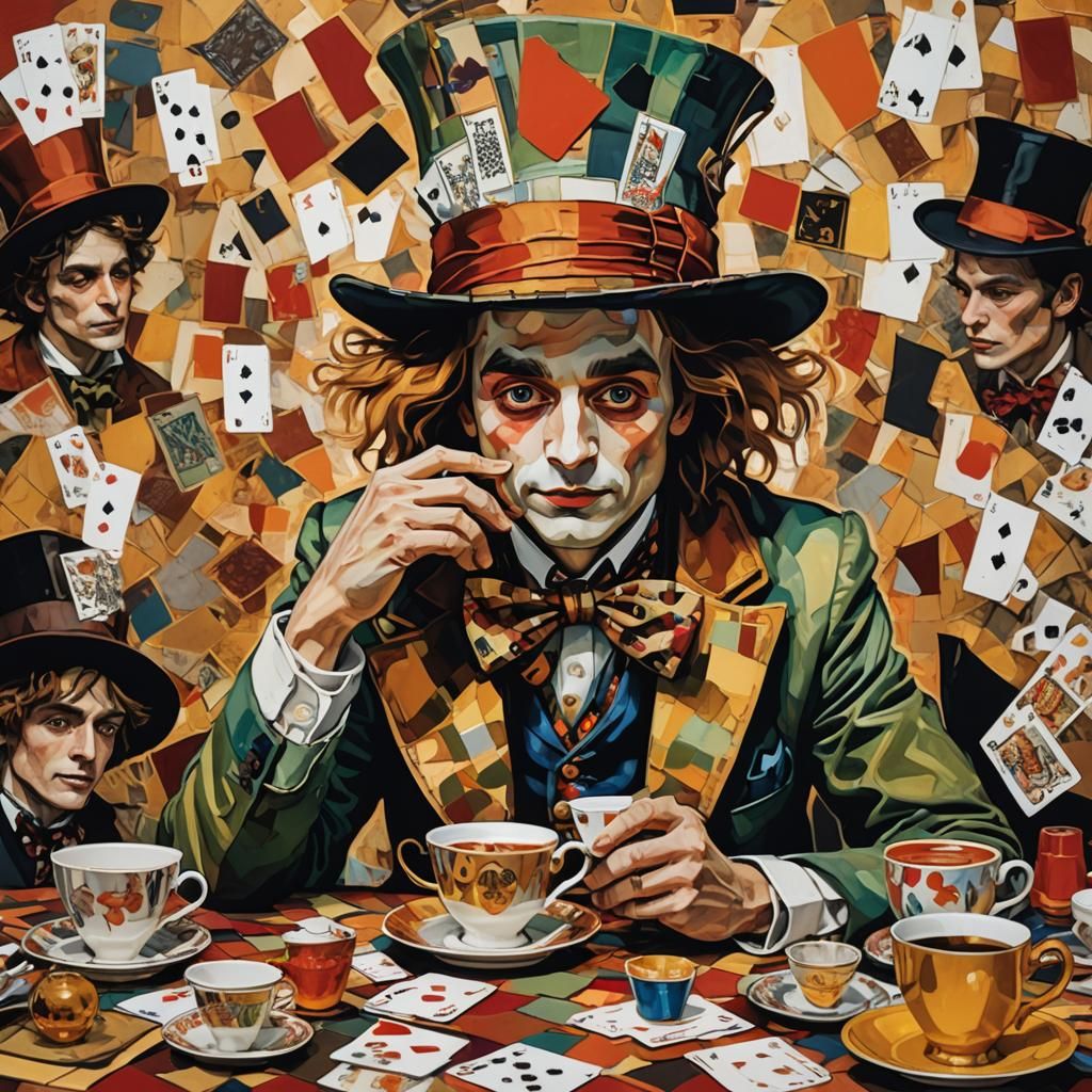 Mad Hatter altar piece by Egon Schiele Andy Warhol portait c...