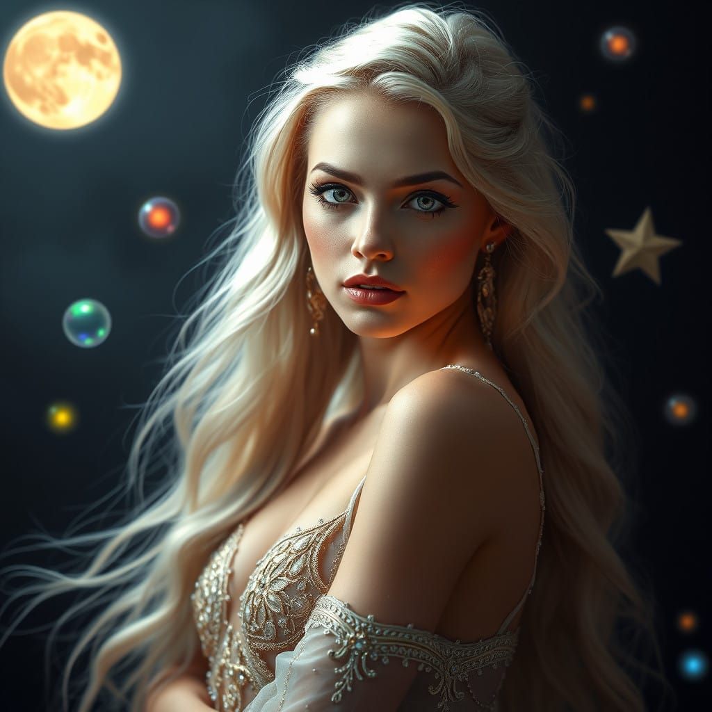Celestial Goddess in Ethereal Glow