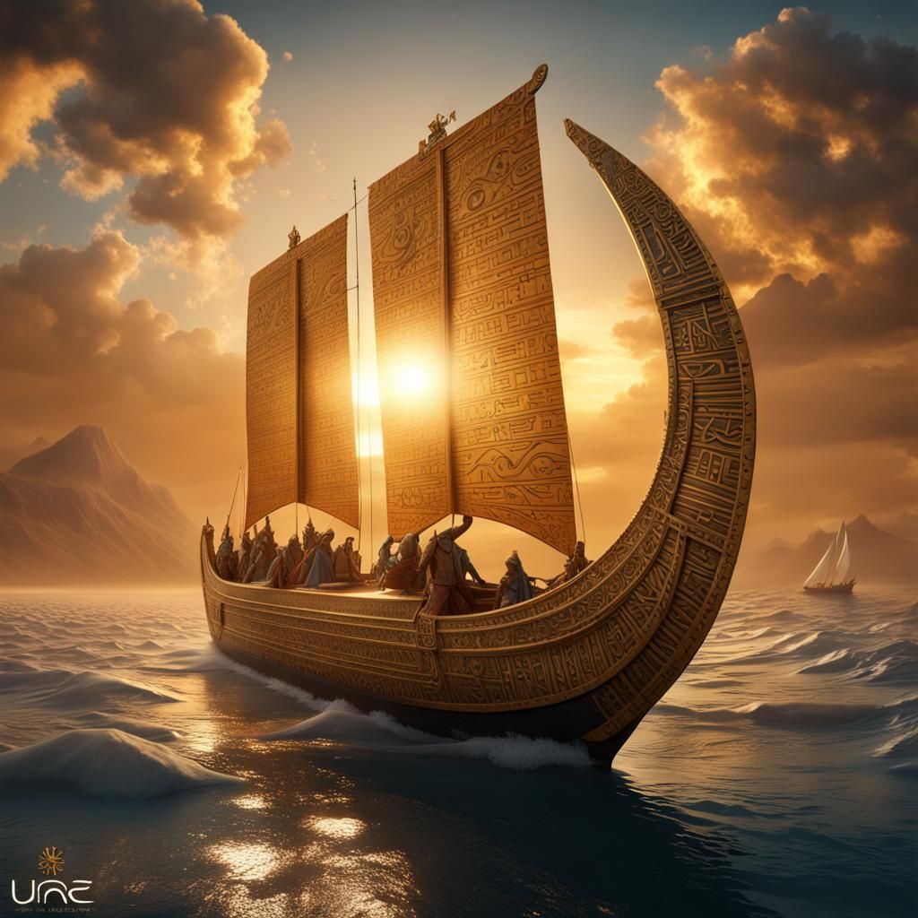 Ra Sails the Sky in His Solar Barge