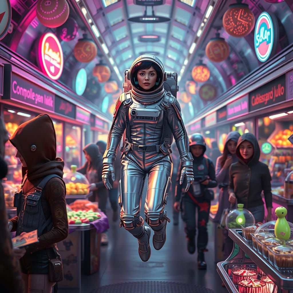 Zero-Gravity Bazaar with Intergalactic Shoppers