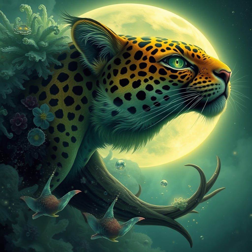 Celestial Family Portrait in Whimsical Art Style