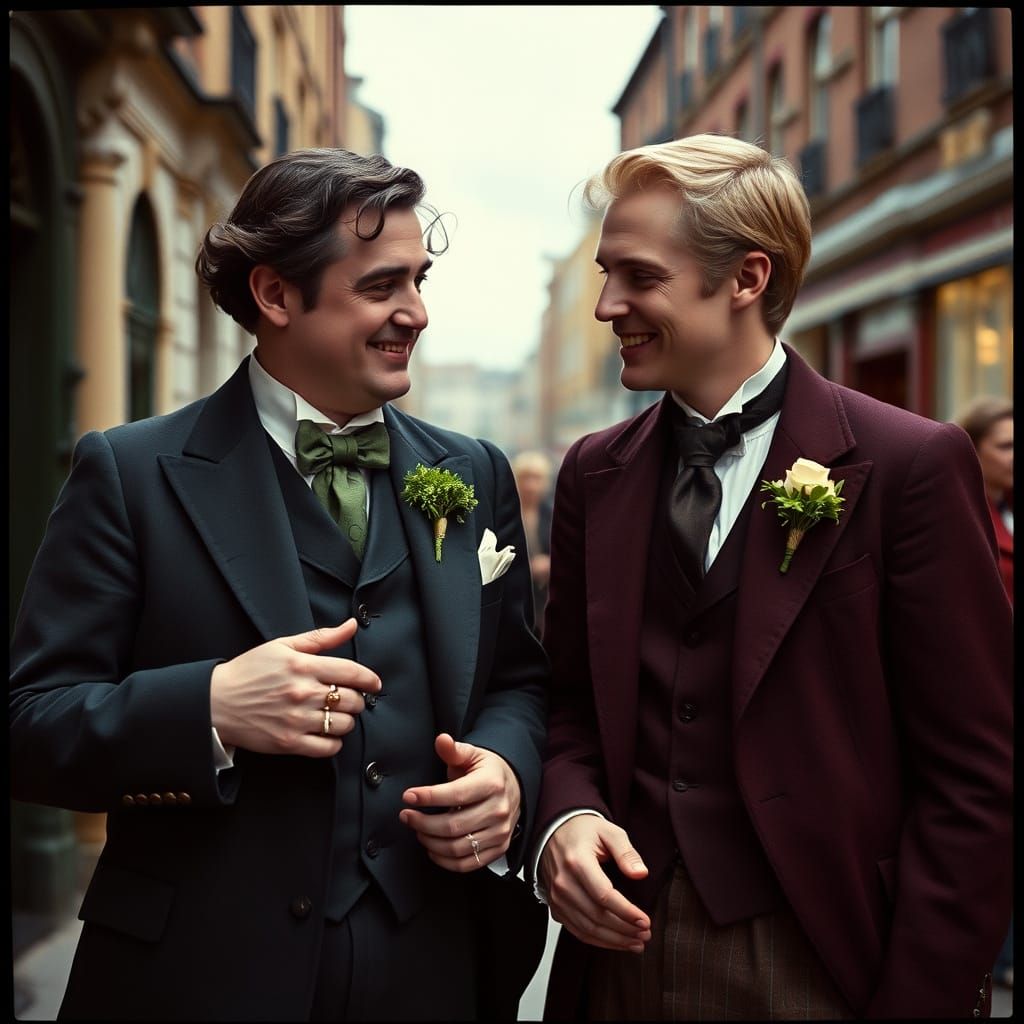 Oscar Wilde and Lord Alfred Douglas Chatting