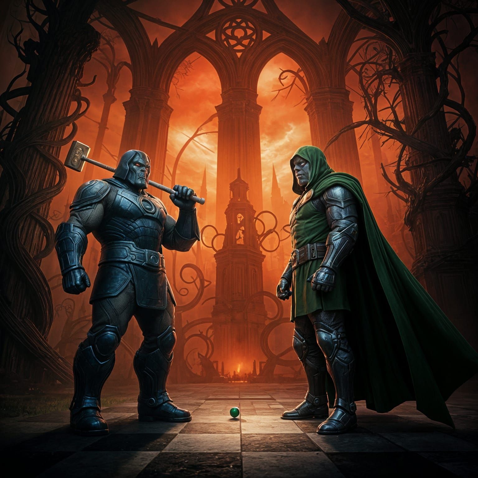 Darkseid and Dr. Doom Engage in Sinister Croquet Match