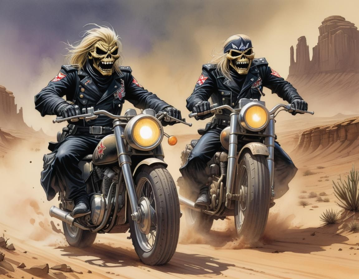 Iron Maiden Eddie Rides into the Desert