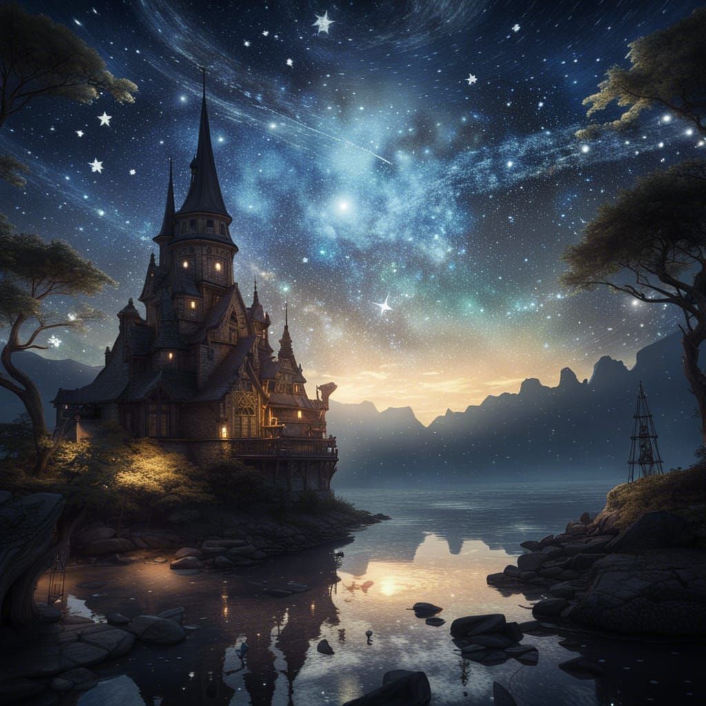 Starry Sky in Arthur Rackham Style