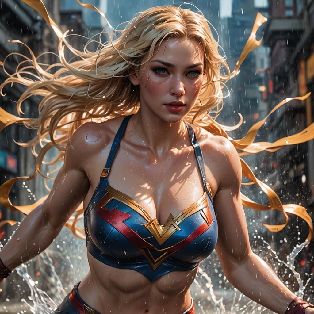 Super Girl Portrait in Dynamic Lighting